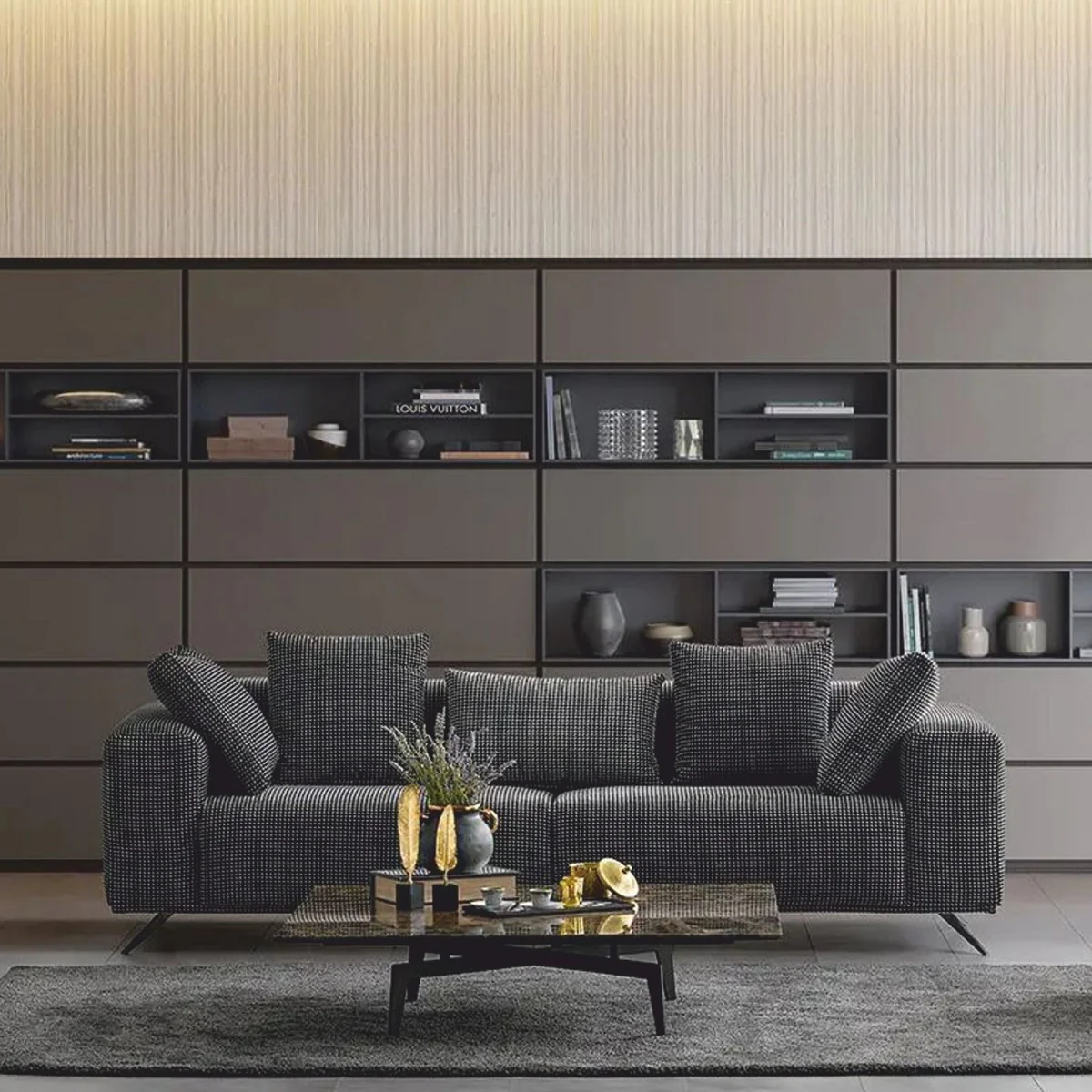 Luxury Sofa Black 229 cm - Luxury Living Room & Hotel Furniture