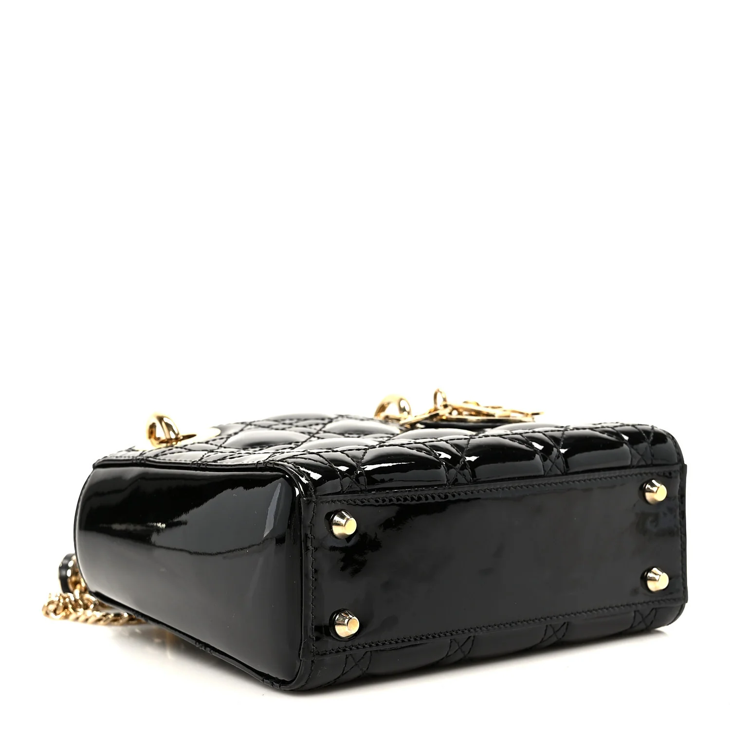 Patent Cannage Mini Lady Dior Black - Top Club