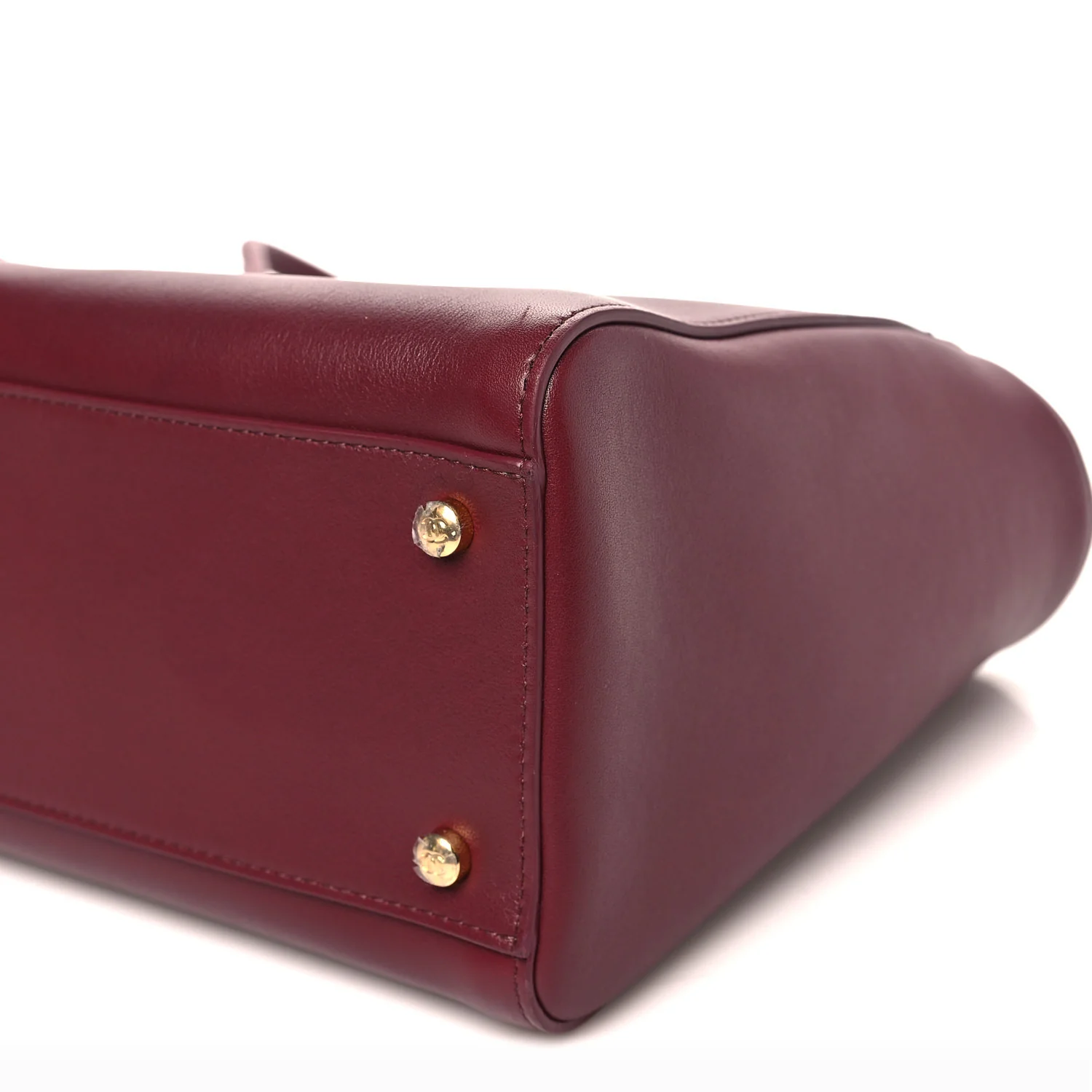 Calfskin Archetype Small Shopping Tote Dark Burgundy - Top Club
