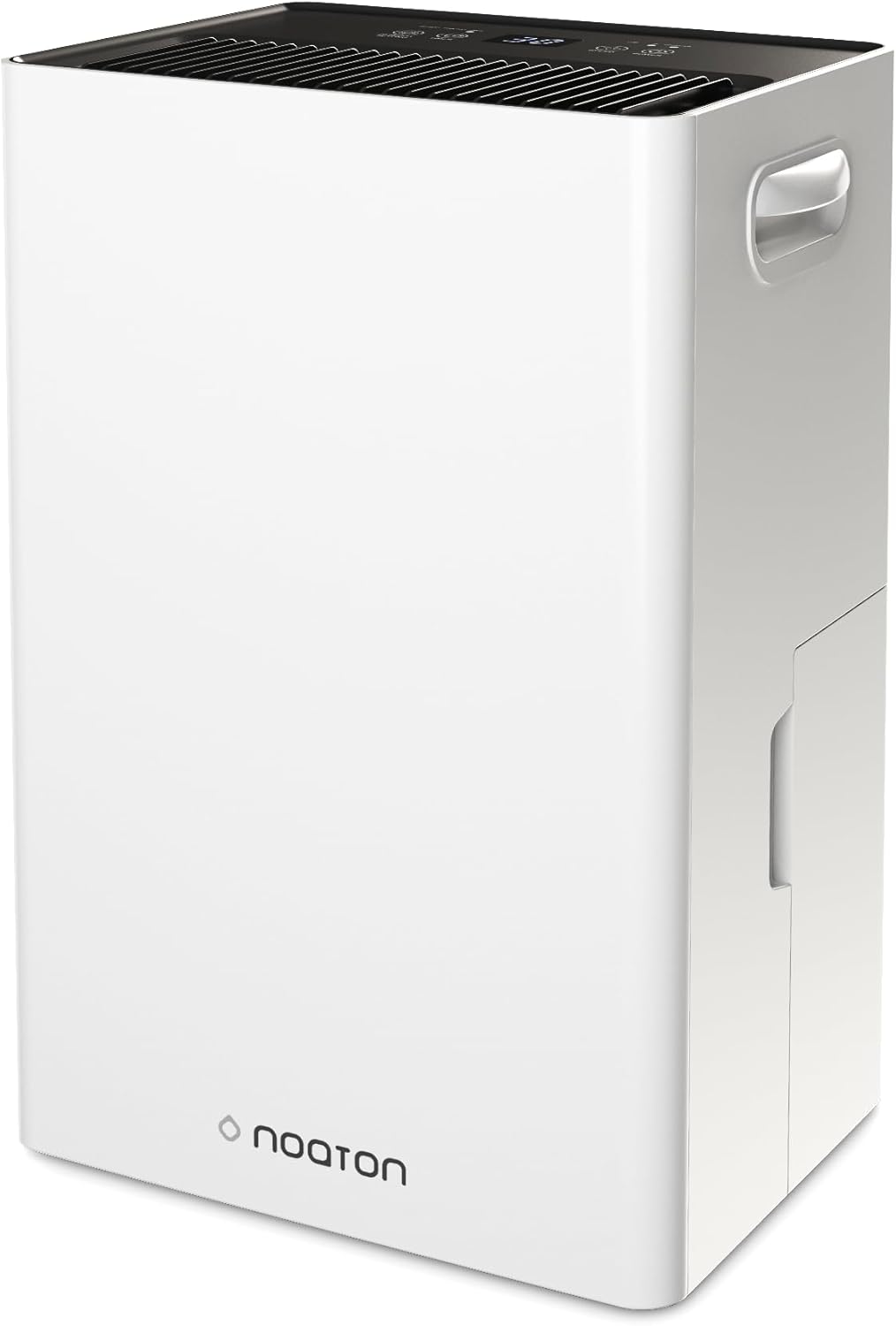 Noaton Deumidificatore Casa Muffa, 24L/24h, Scarico Continuo, Deumidificatore Portatile, Adatto fino a 45m2, Spegnimento Automatico, Timer 24 Ore, Ruote Piroettanti, Deumidificazione Automatica