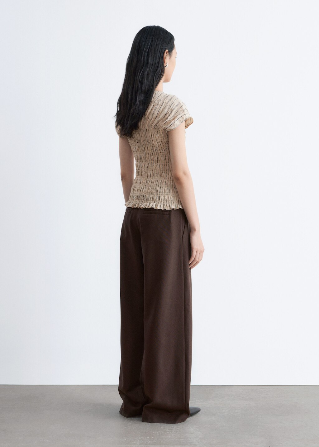 & Other Stories SMOCKED BOATNECK TOP