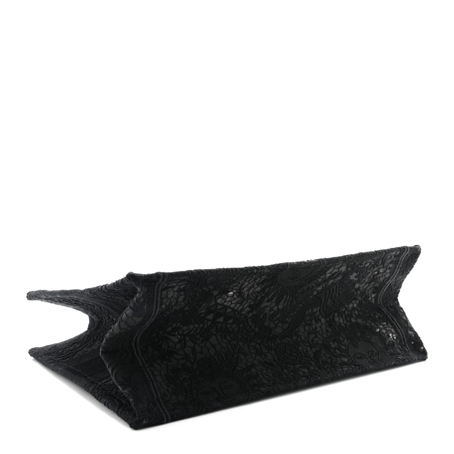 Embroidered 3D Macrame D-Lace Sun Medium Book Tote Black - Top Club