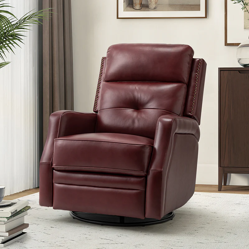 Benito 28.74" Wide Genuine Leather Swivel Rocker Recliner