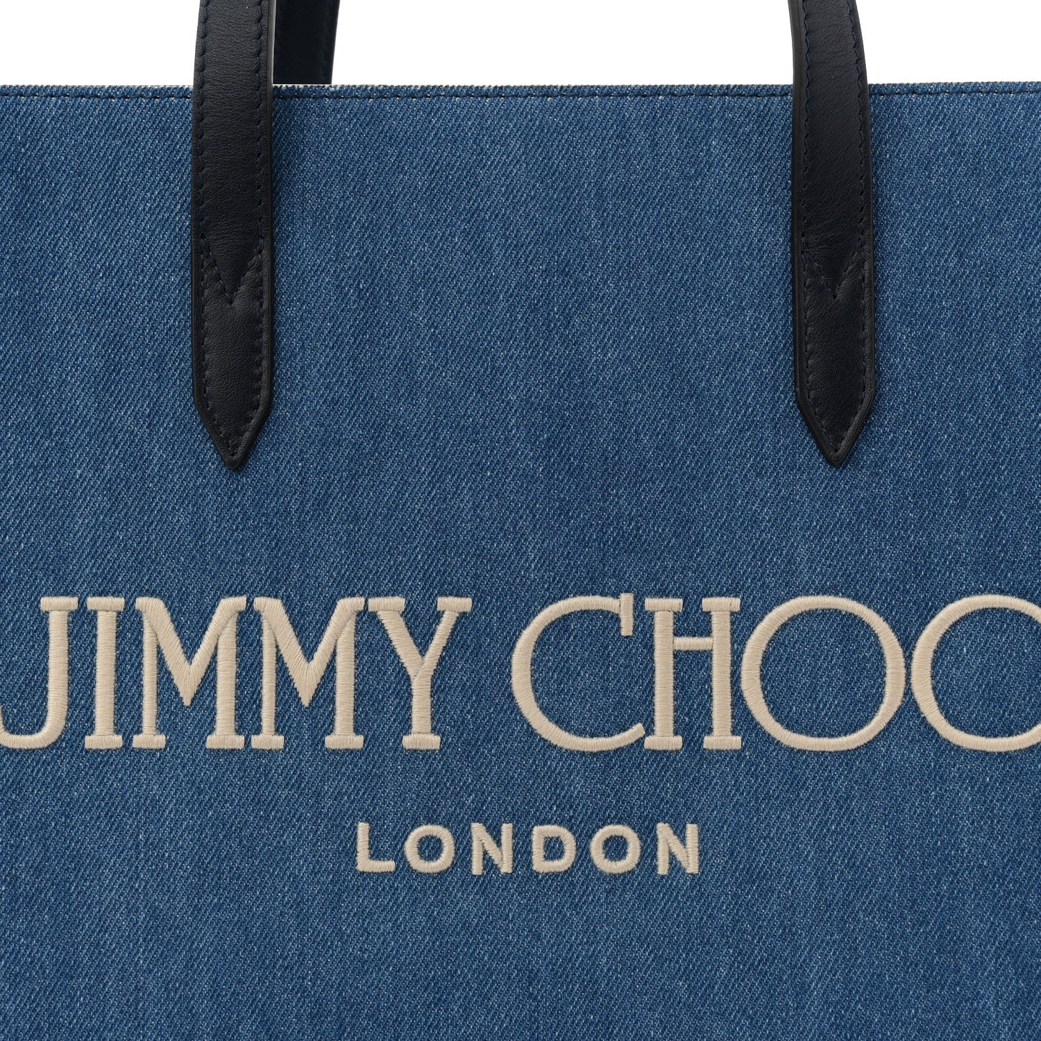 Canvas Embroidered Logo Tote Denim Milk - Top Club