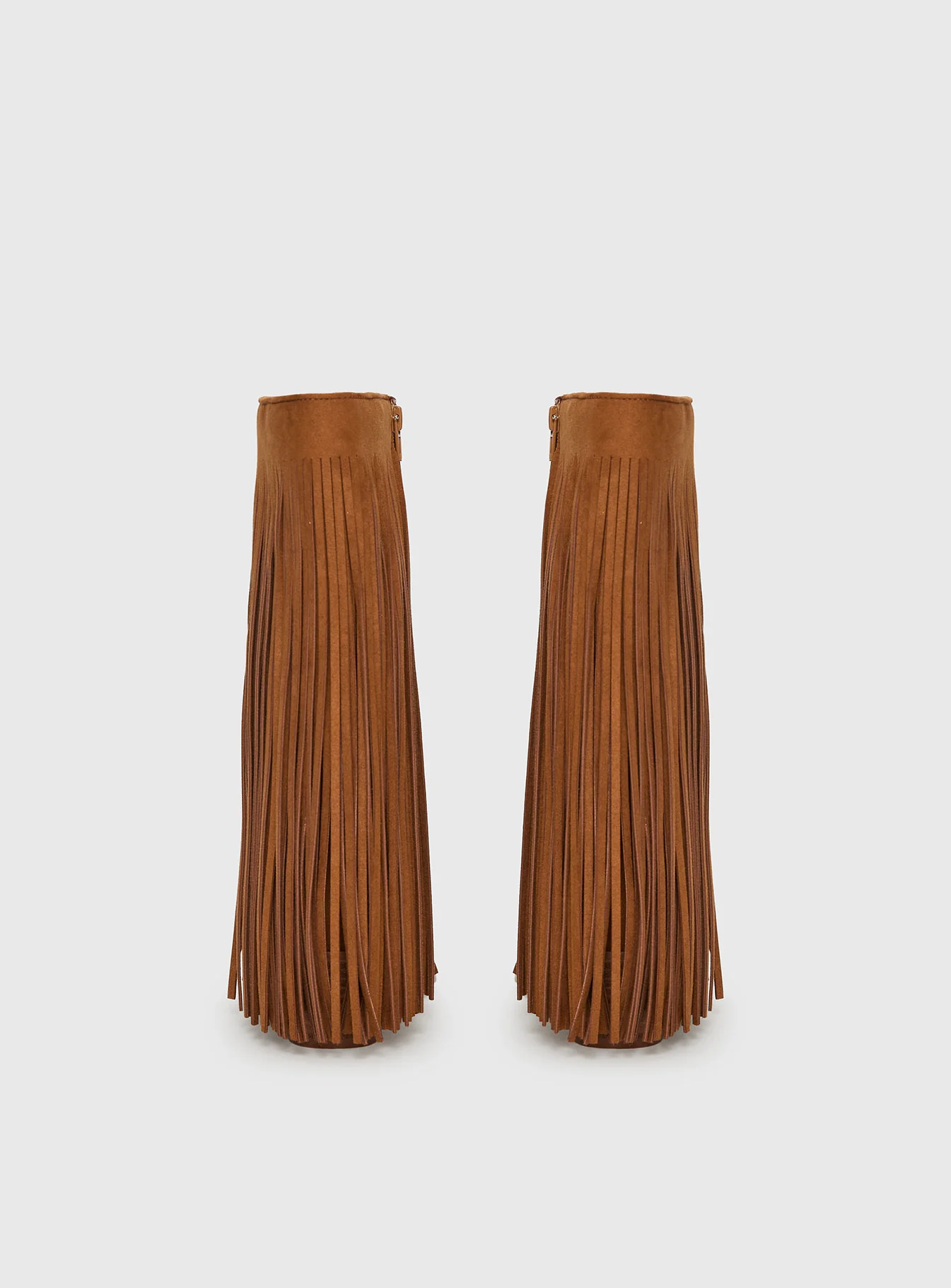 Wild Card Tassel Faux Suede Boots Brown