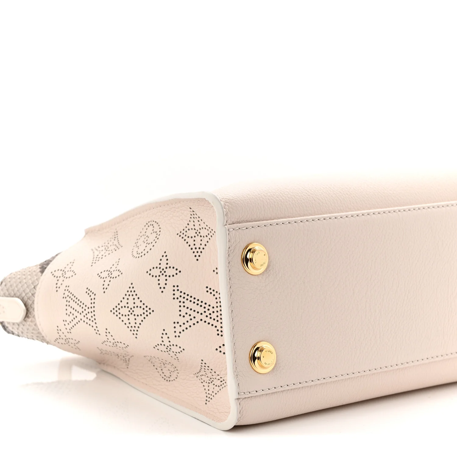 Calfskin Karung Snakeskin Mahina On My Side PM Quartz White - Top Club