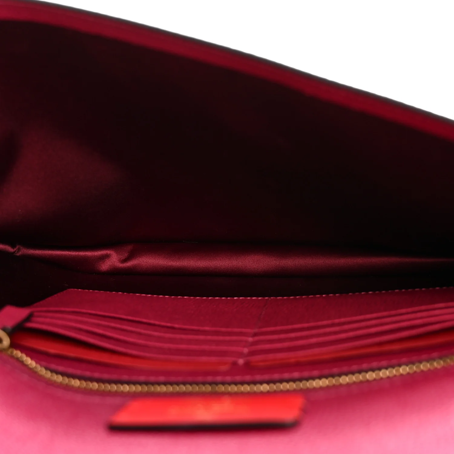 Grainy Calfskin Large Vlogo Clutch Raspberry - Top Club