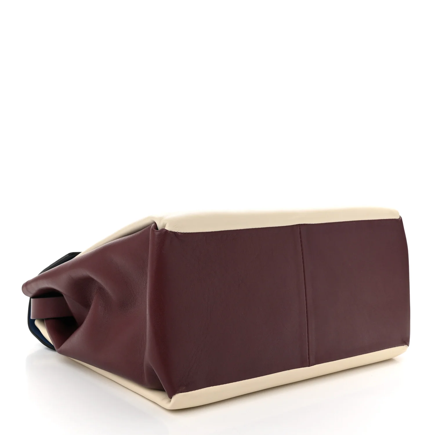 Calfskin Colorblock Mime Single Handle Bag Ruby Marine - Top Club