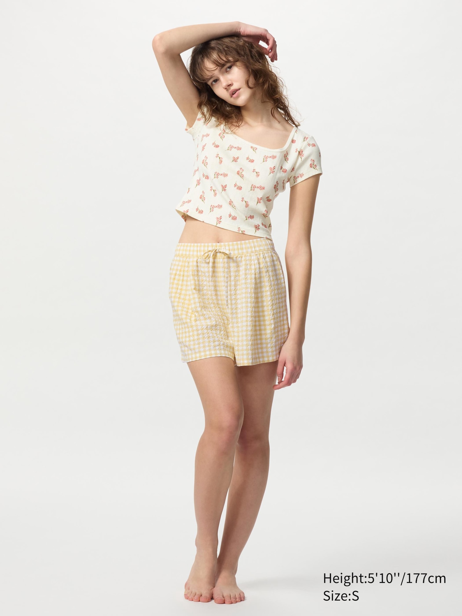princess tam.tam Seersucker Easy Shorts