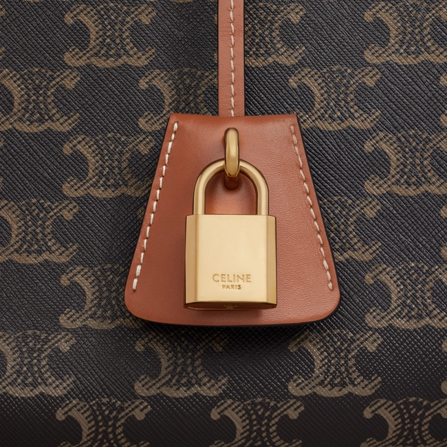 MINI HORIZONTAL CABAS IN TRIOMPHE CANVAS AND CALFSKIN - Top Club