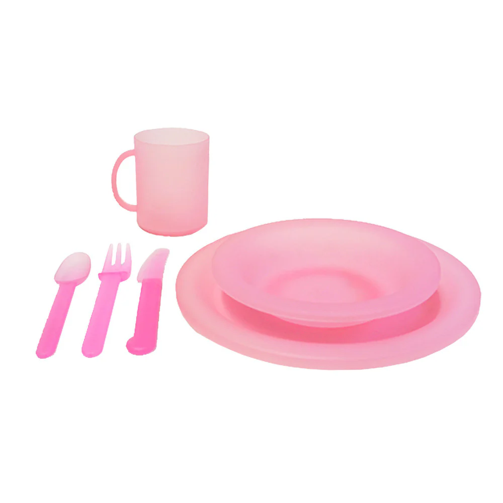 Rockwest children's camping tableware COMPLETE COLONIES TABLEWARE – pink