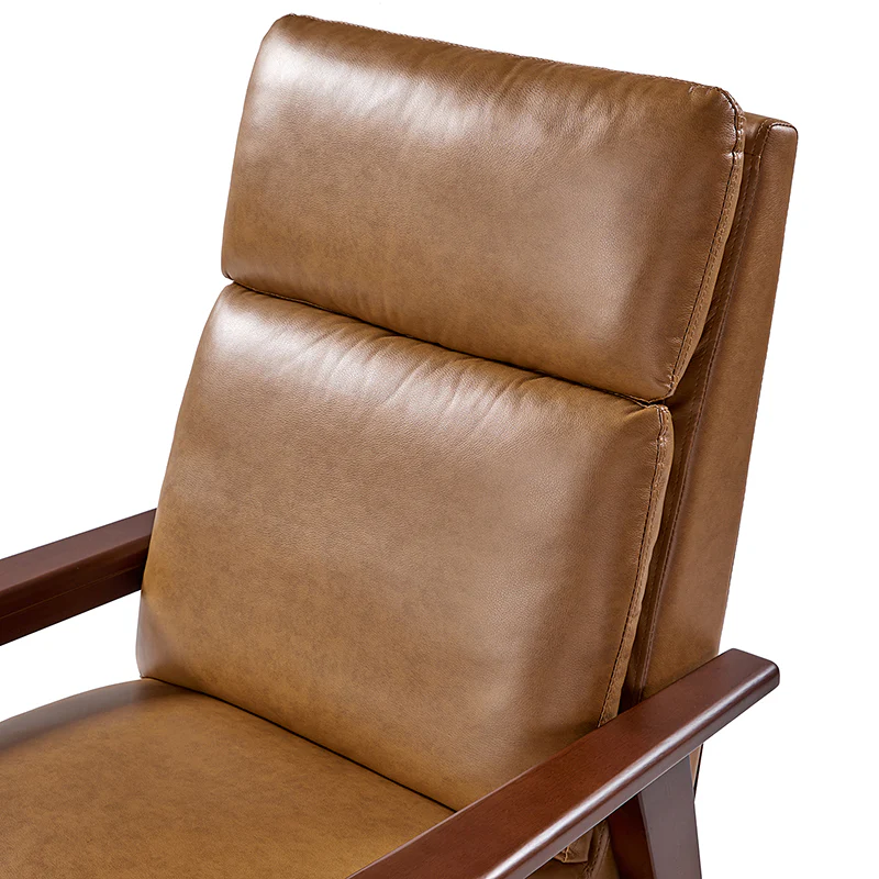 Rainer Timeless Elegance Faux Leather Solid Wood Recliner
