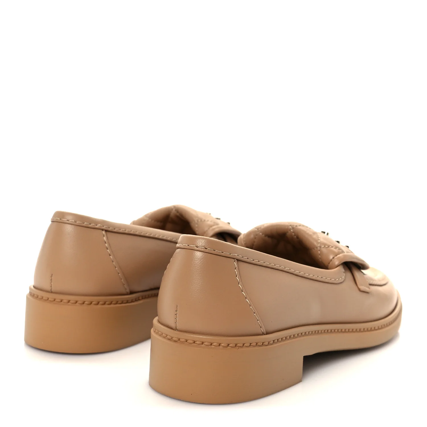 Lambskin Quilted CC Turnlock Moccasins 38 Beige - Top Club