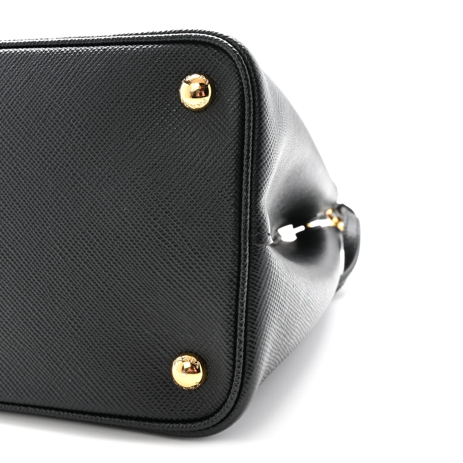 Saffiano Cuir Medium Double Bag Black Fuoco - Top Club
