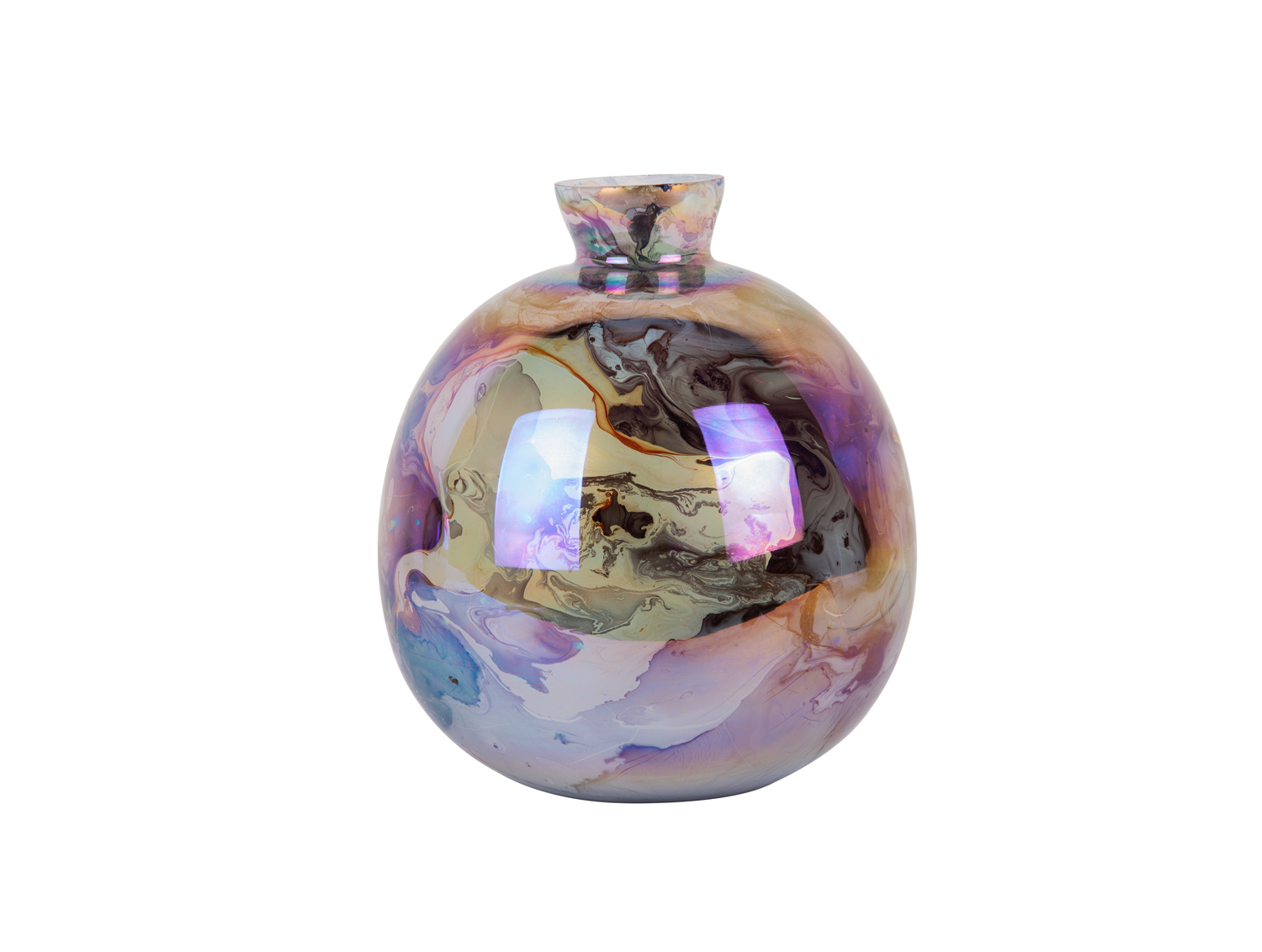 Vase Melange bottle pearly chocolate brown
