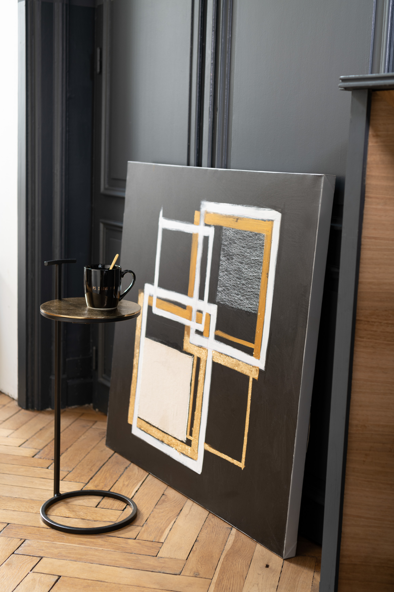Bijzettafel Toine zwart / zilver