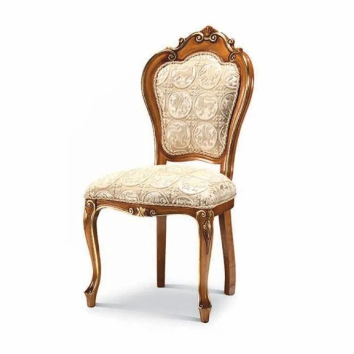 Luxury Baroque Dining Room Chair Beige / Brown / Gold - Baroque Furniture - Made in Italy