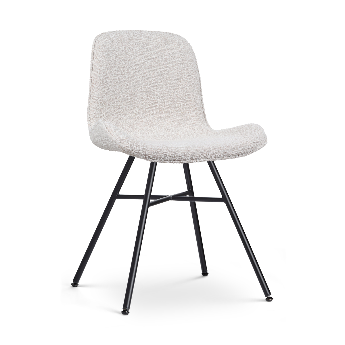 Eetkamerstoel Noa-Fé bouclé beige - zwart onderstel