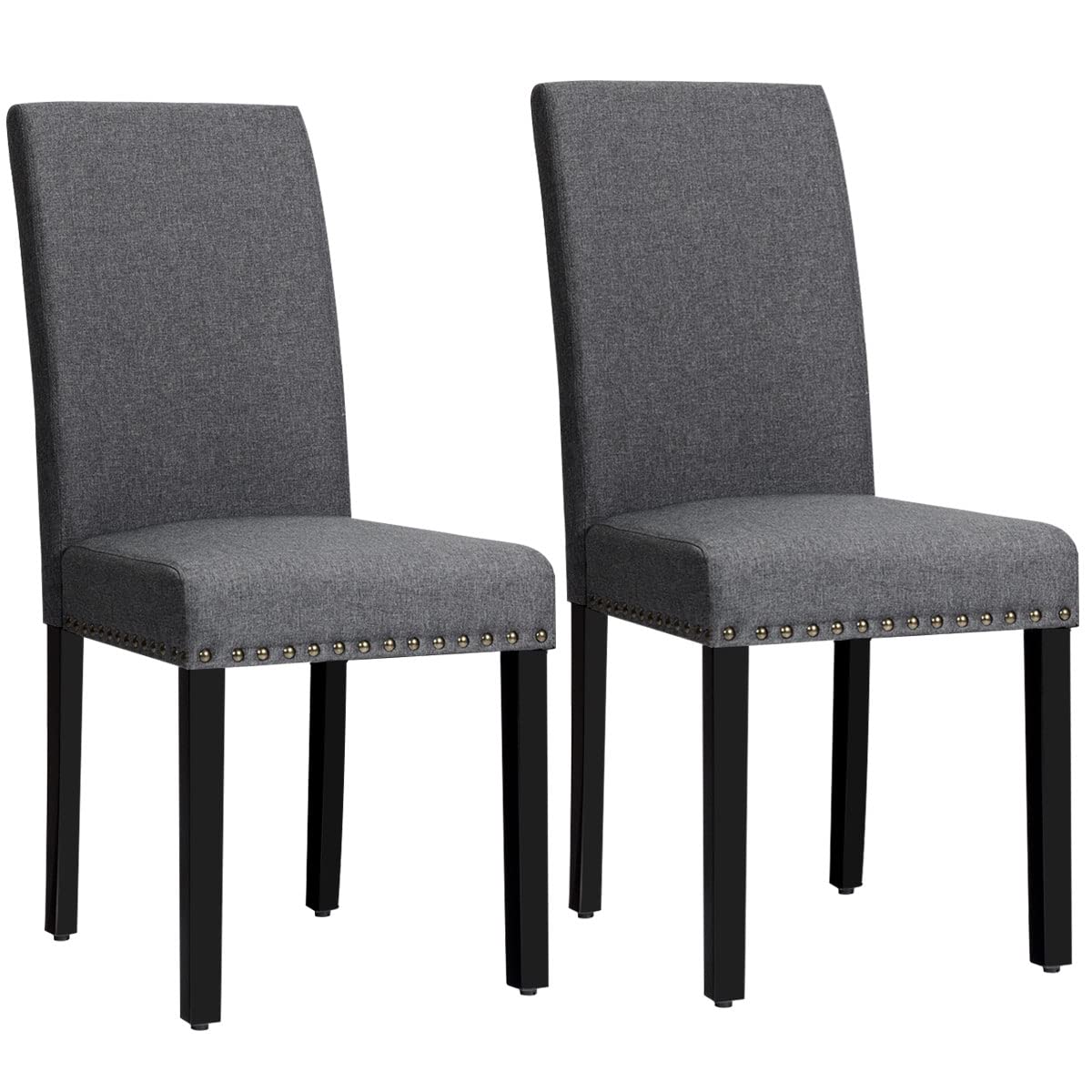 BEFOUNDLOVELY Upholstered Dining Chairs Set of 2, Fabric Side Chairs with Wood Legs, Soft Padded Seat