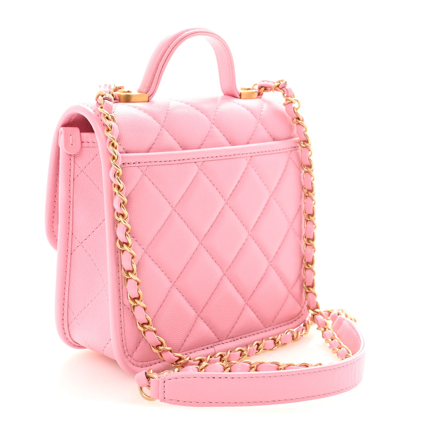 Caviar School Memory Mini Top Handle Flap Light Pink - Top Club