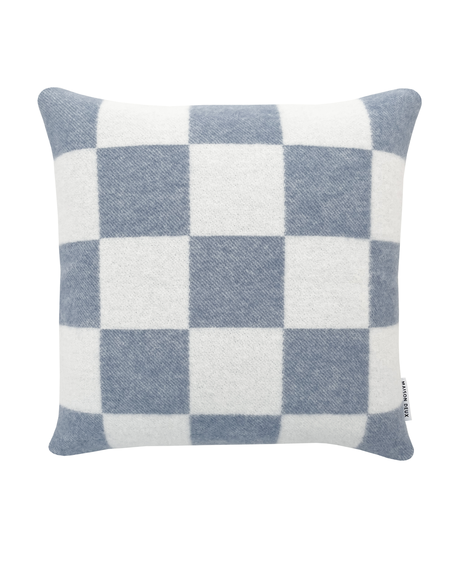 Kussenhoes Checkerboard Denim wit