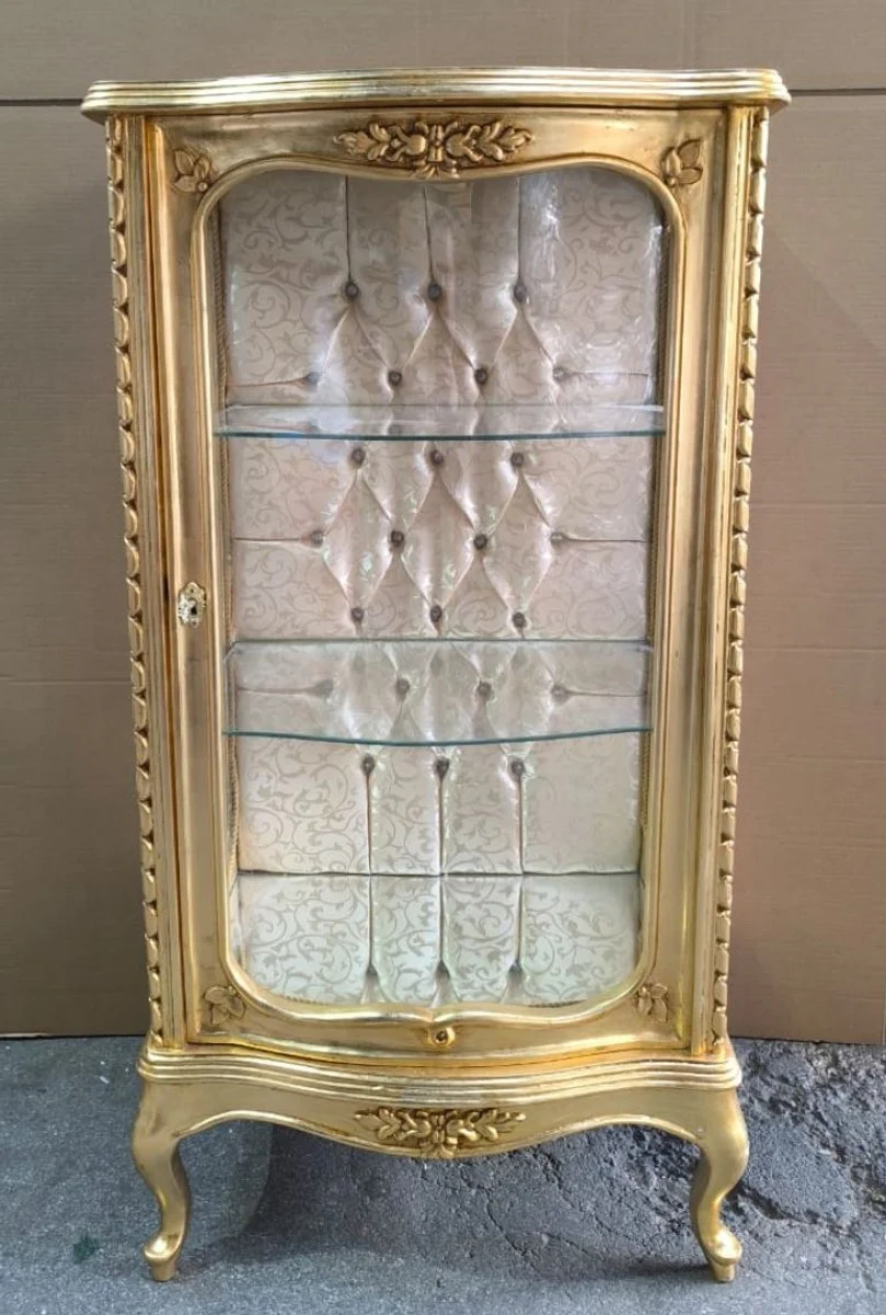 Baroque showcase with glass door gold H. 114 cm - Baroque style furniture
