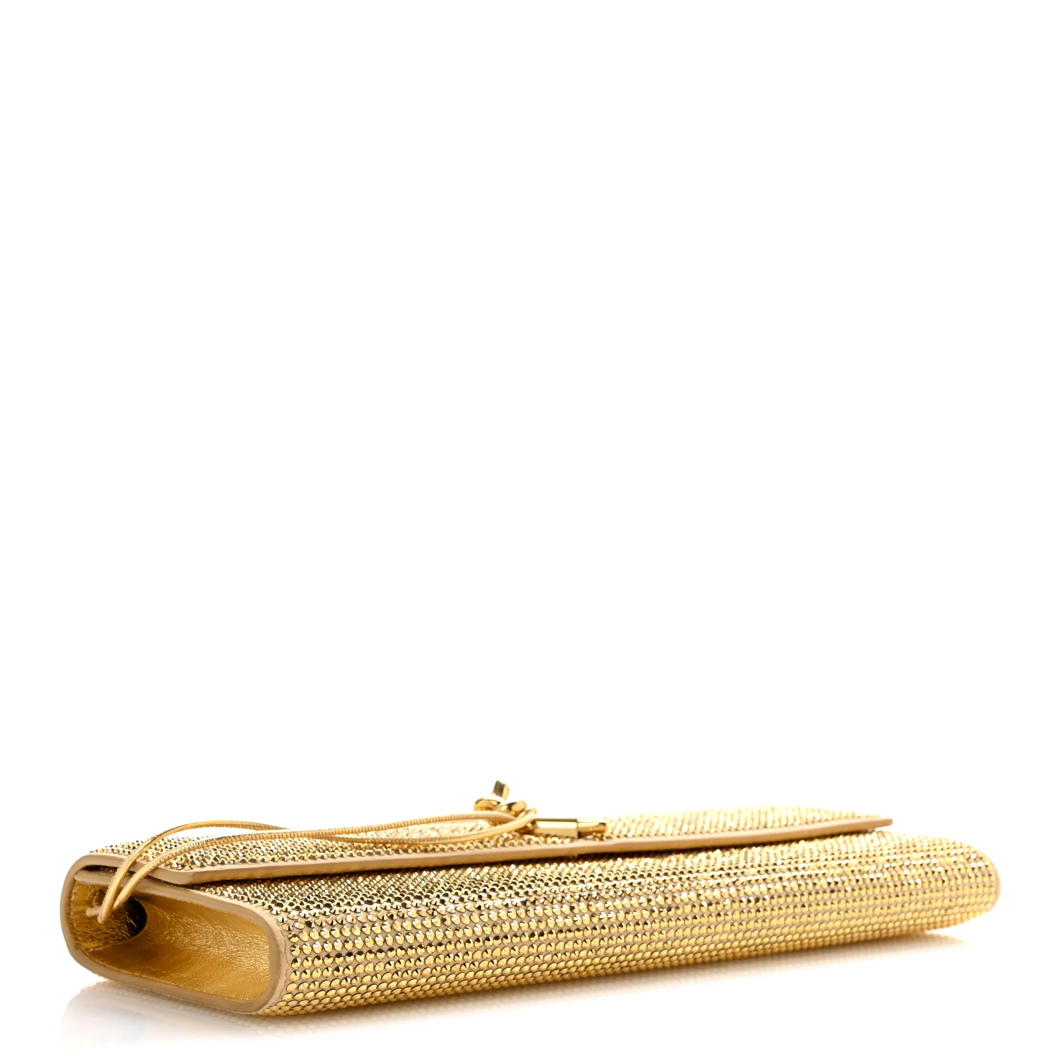 Nappa Crystal Long Andiamo Top Handle Clutch Porridge - Top Club