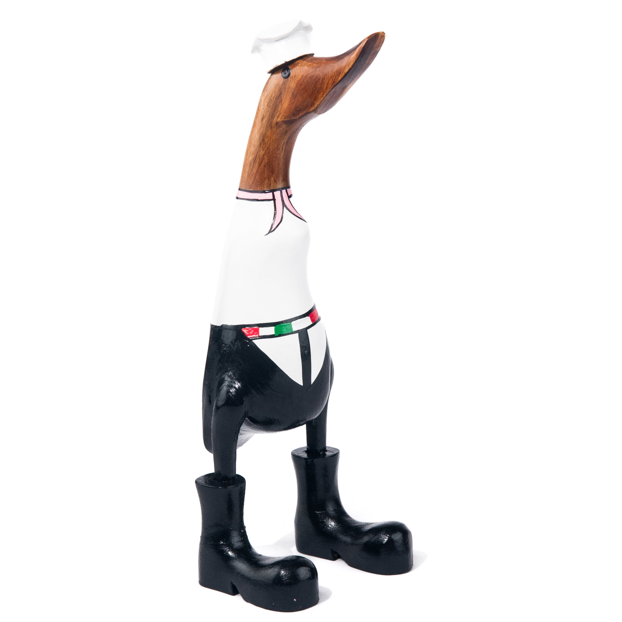Houten eend chef kok