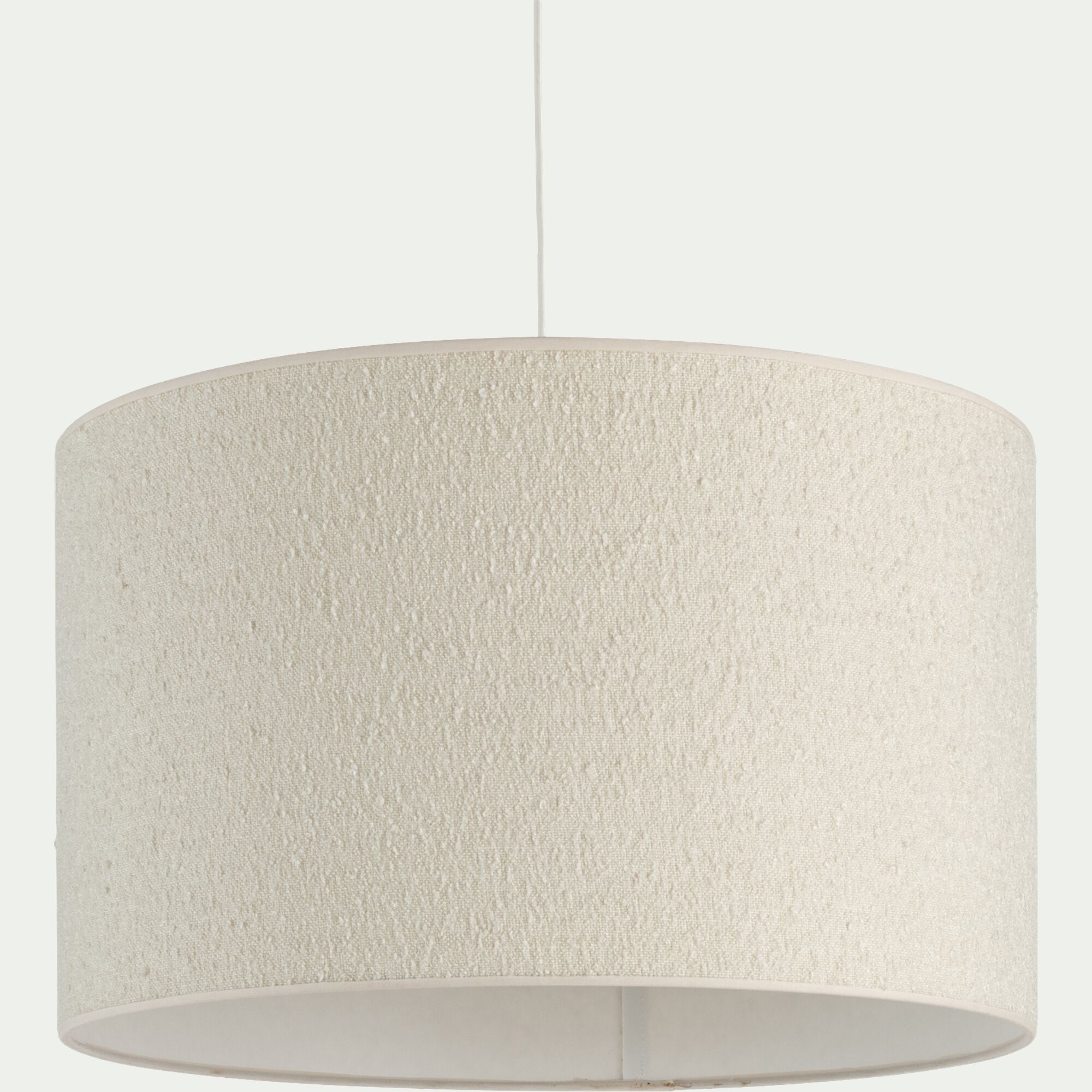 TRIX - Abat-jour cylindrique en tissu bouclette D50cm - blanc