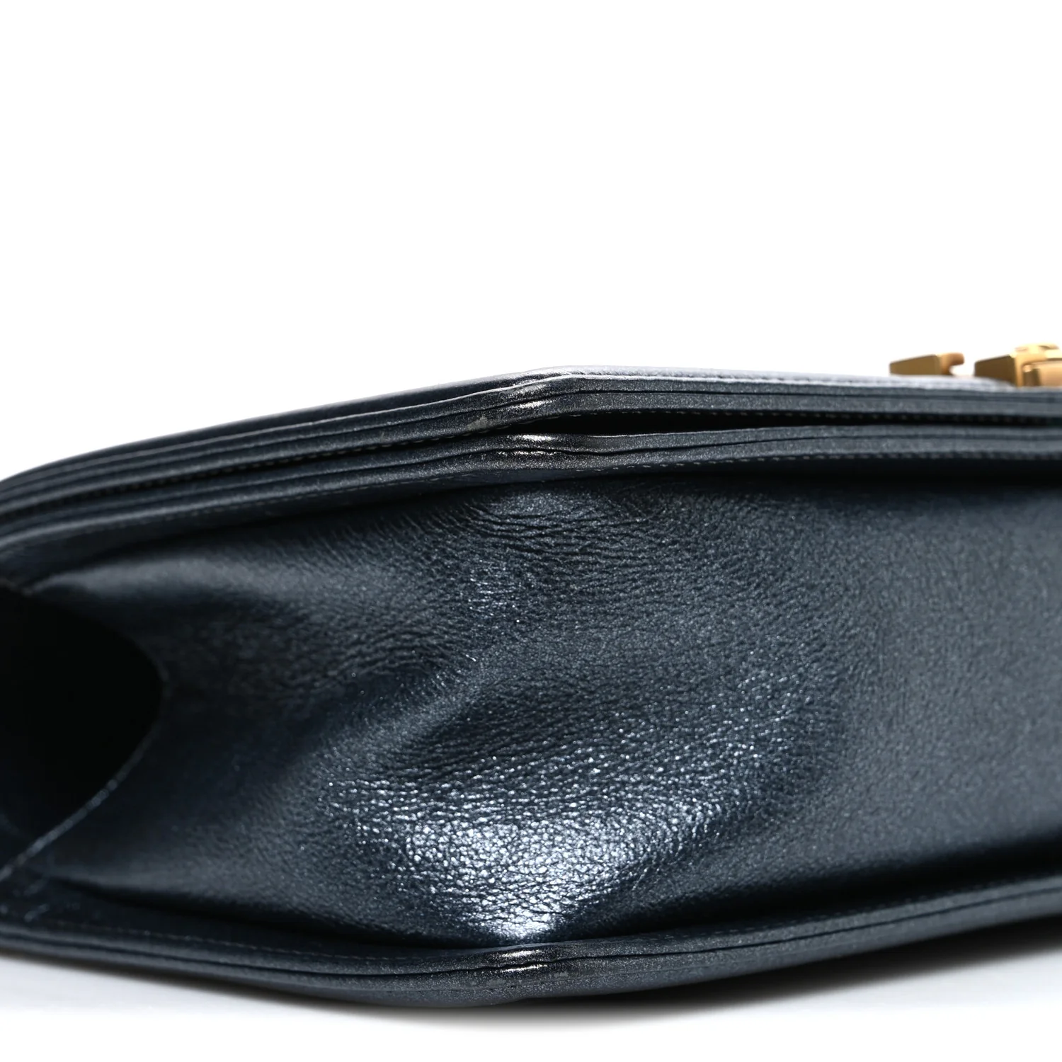 Metallic Calfskin Quilted Medium Boy Flap Grey - Top Club