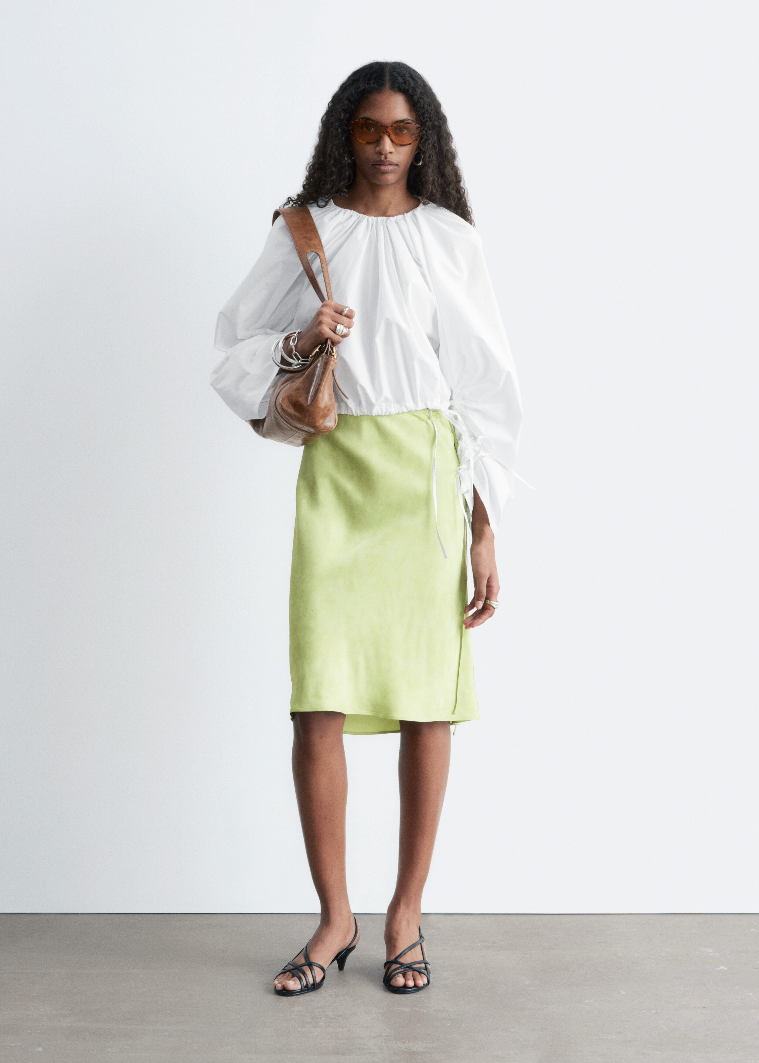 & Other Stories SCULPTURAL DRAWSTRING BLOUSE