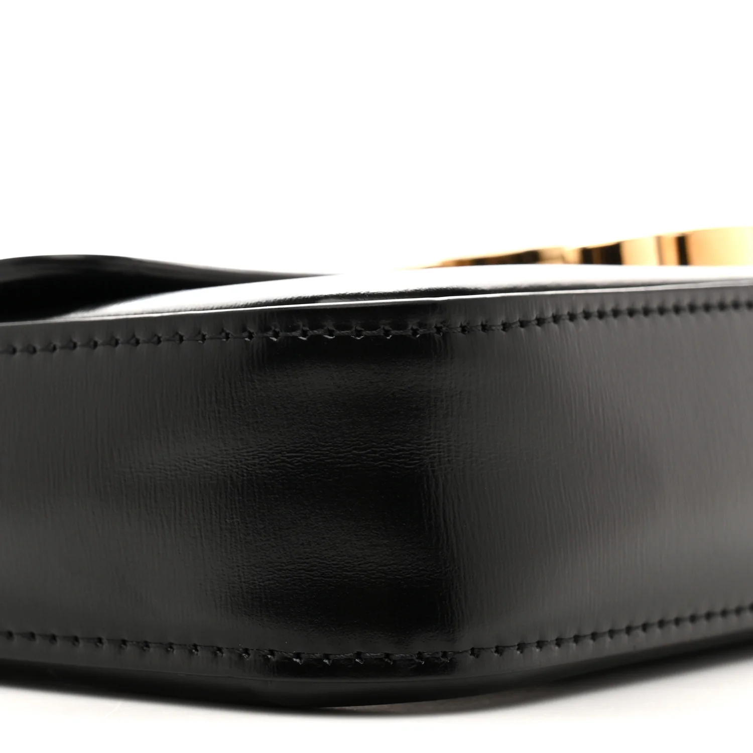 Shiny Calfskin Triomphe Chain Shoulder Bag Black - Top Club