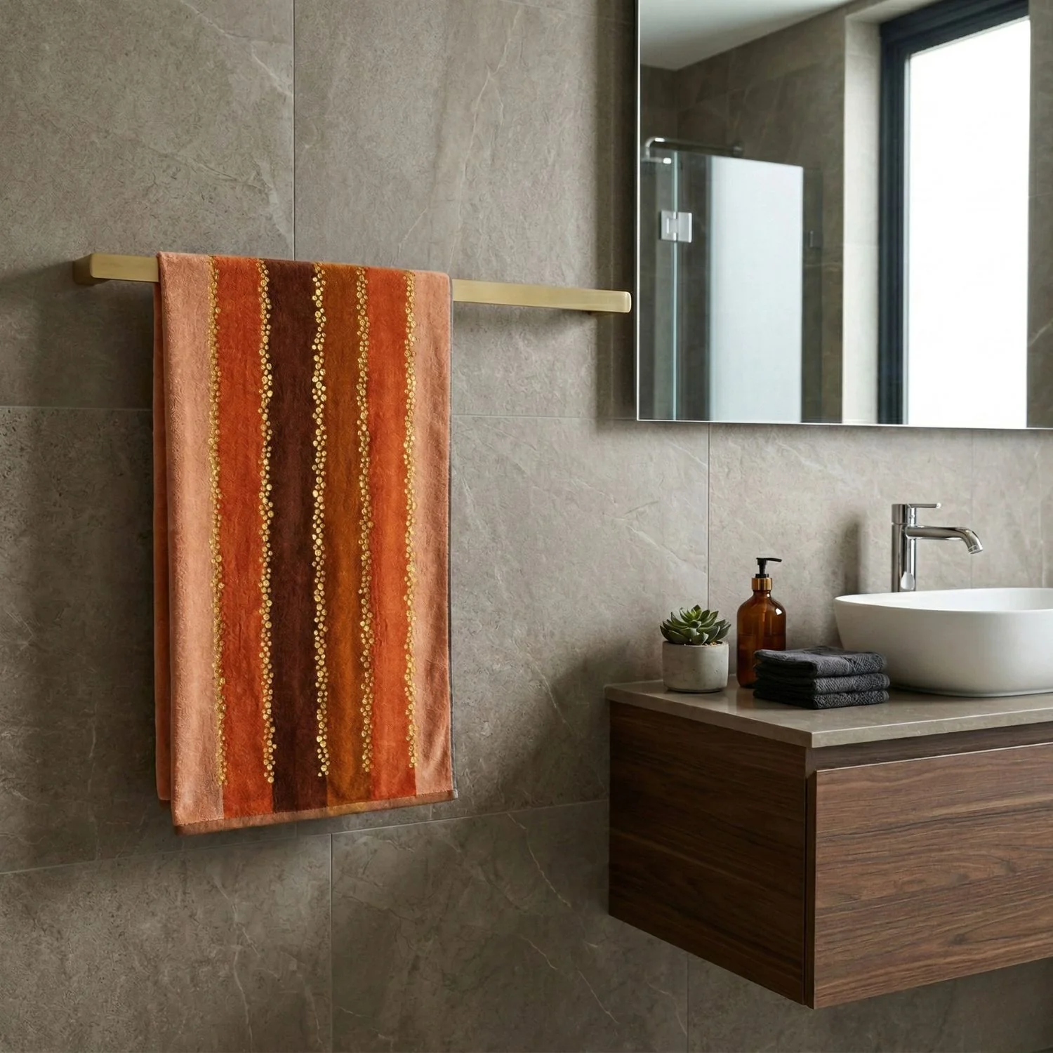 Telo Mare In Spugna Madagascar 95X180 Salmone Carrara