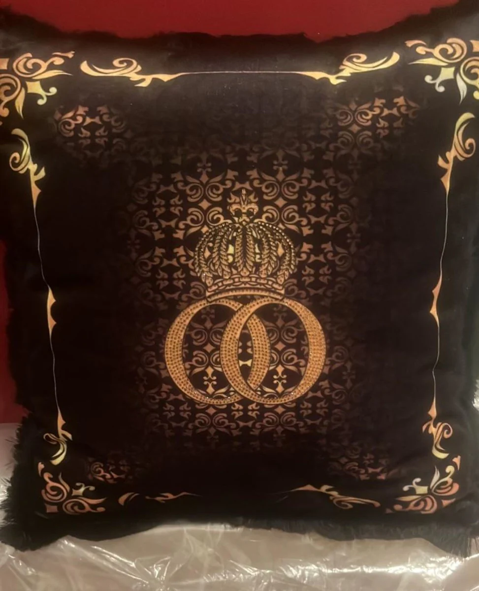 Harald Glööckler decorative luxury cushion Pompöös by Krone black / gold 50 cm