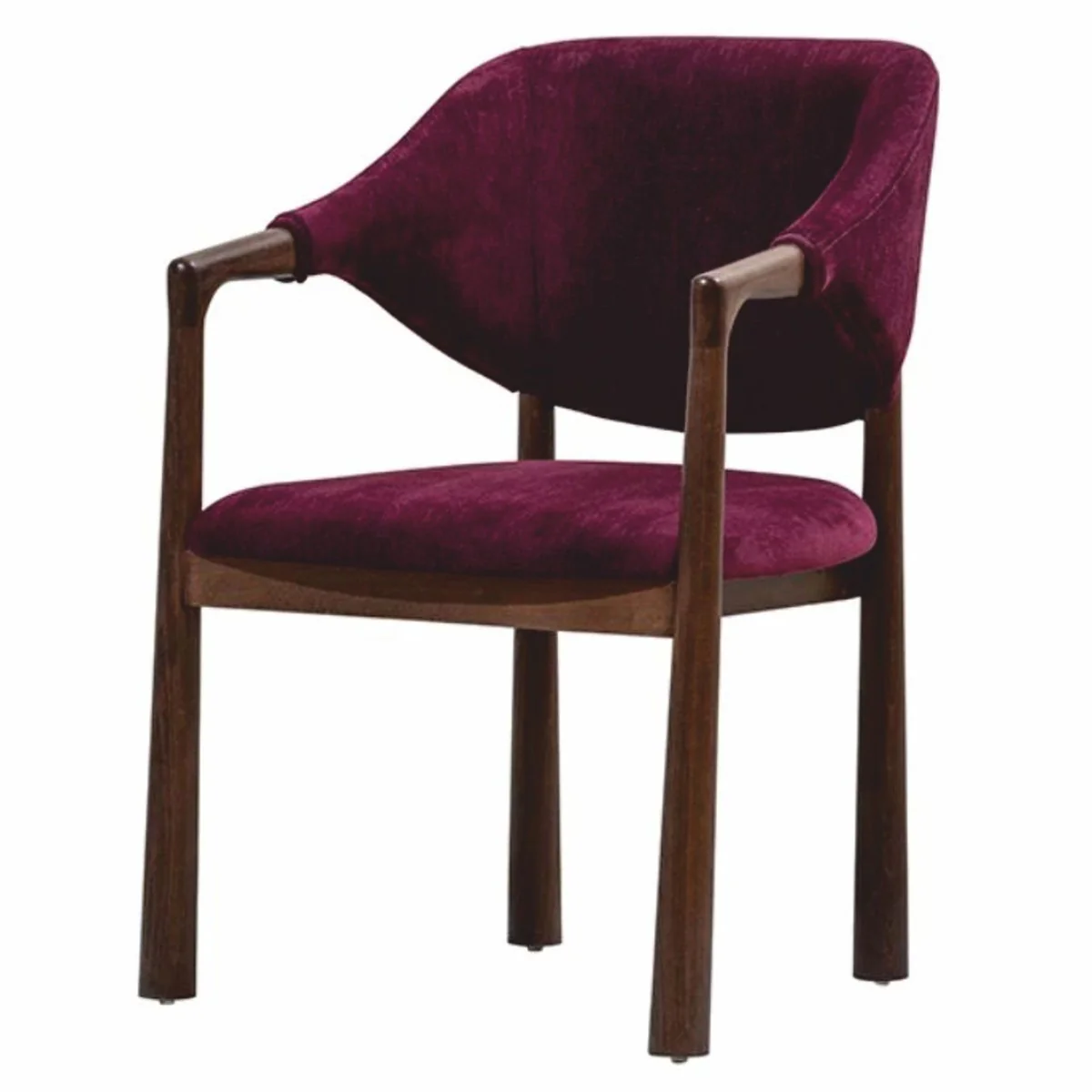Luxury dining room chair with armrests purple / dark brown H. 87 cm