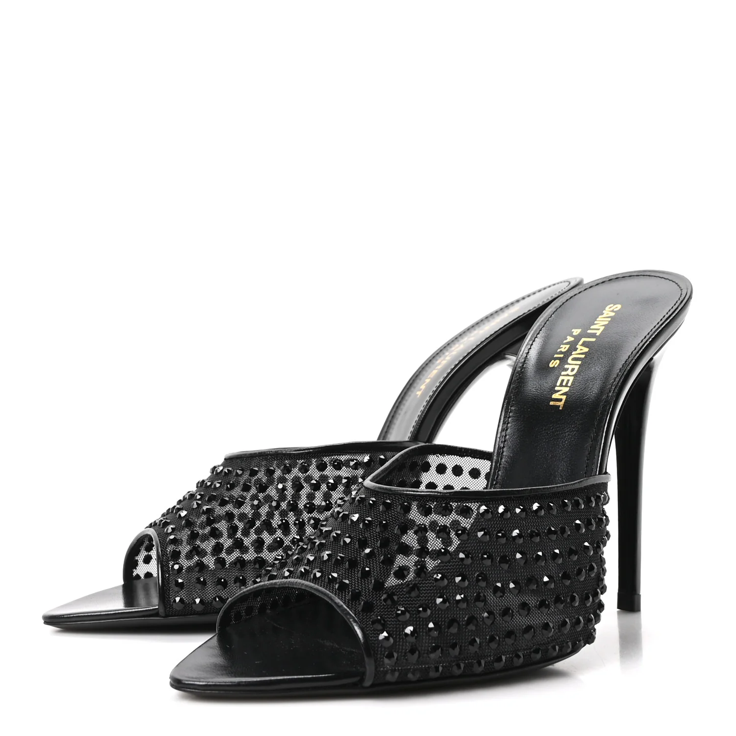 Tulle Strass Gippy 110 Mule Sandals 38 Black - Top Club