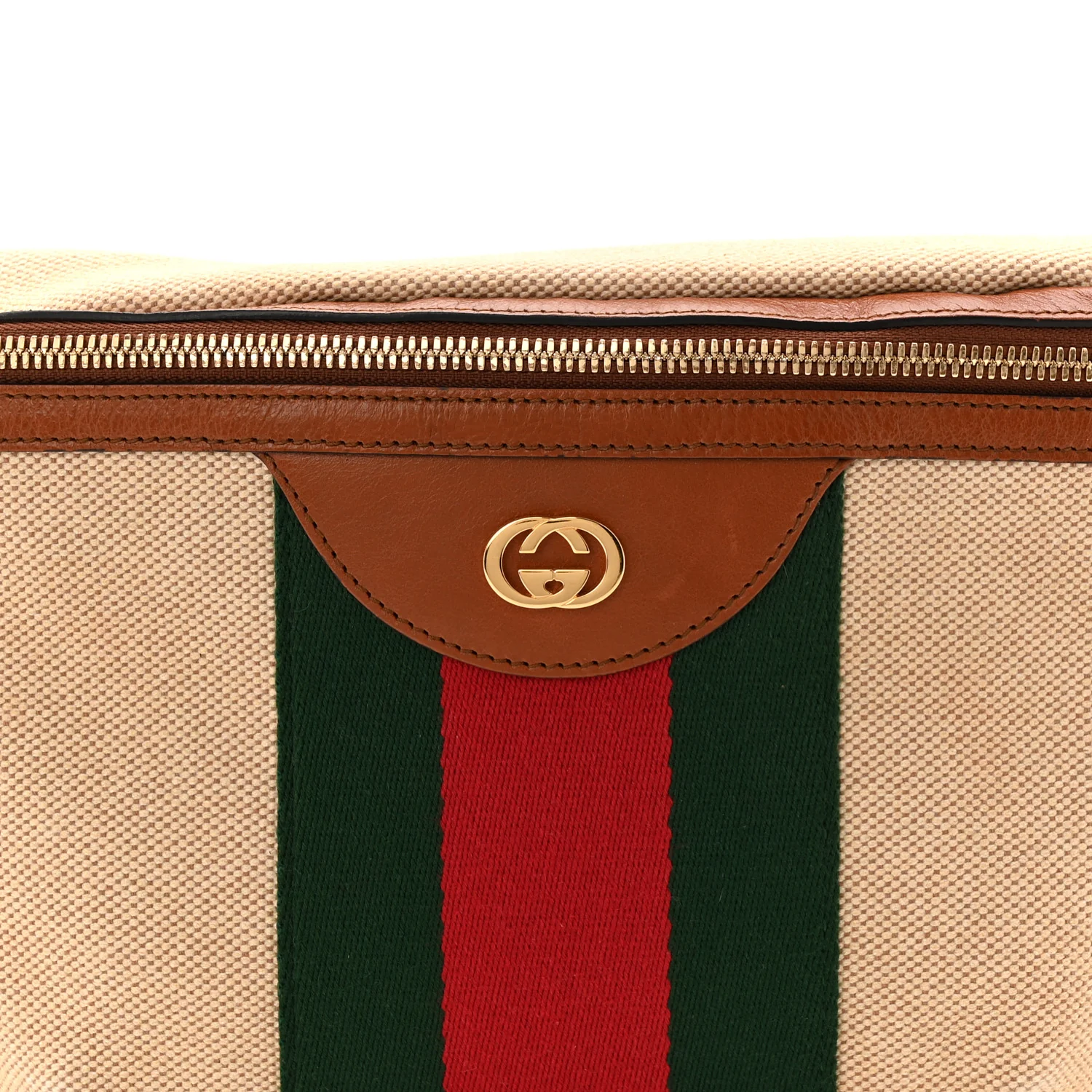 Vintage Canvas Web Belt Bag Sand Cuir - Top Club