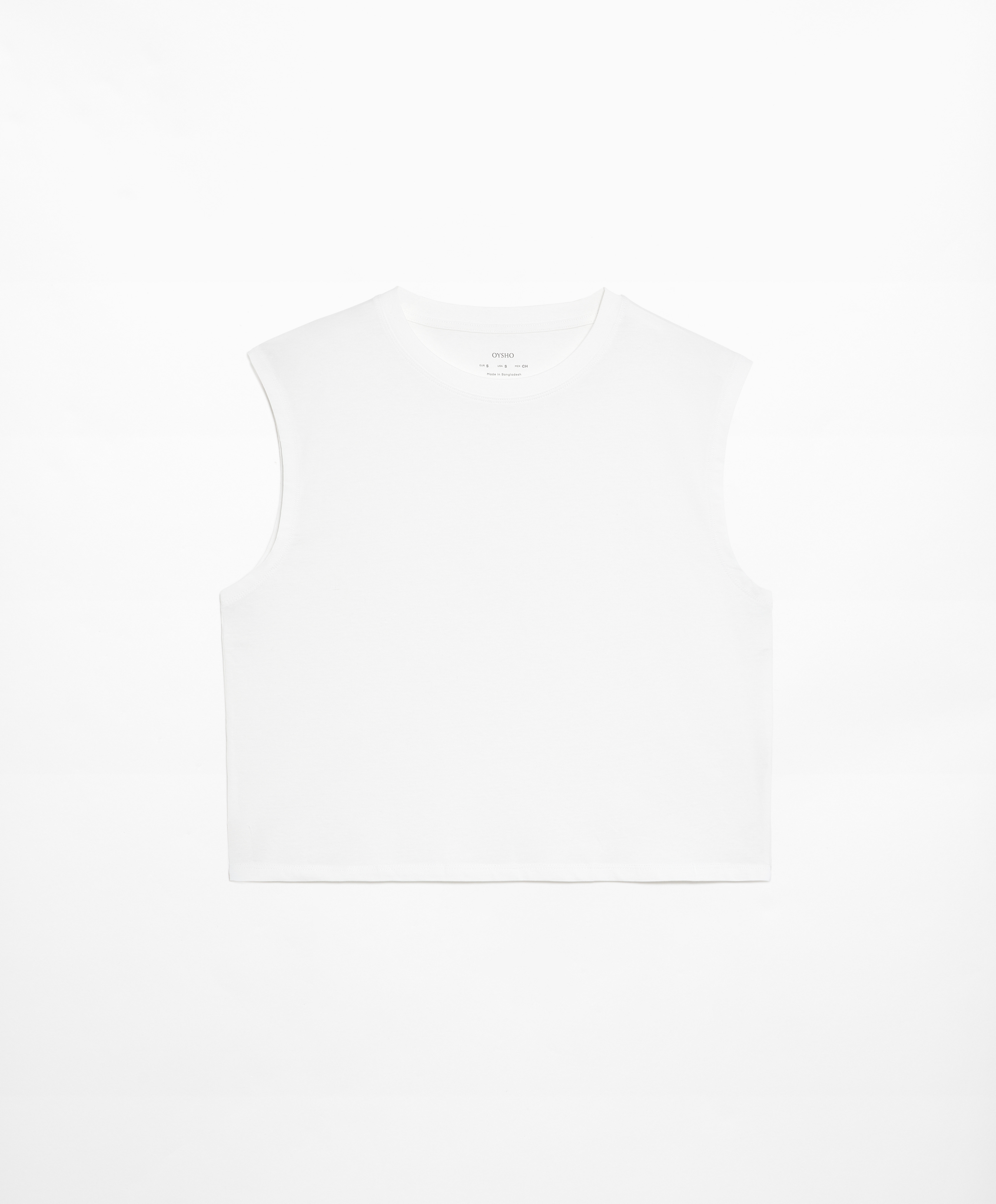 OYSHO Cotton blend sleeveless seamless T-shirt