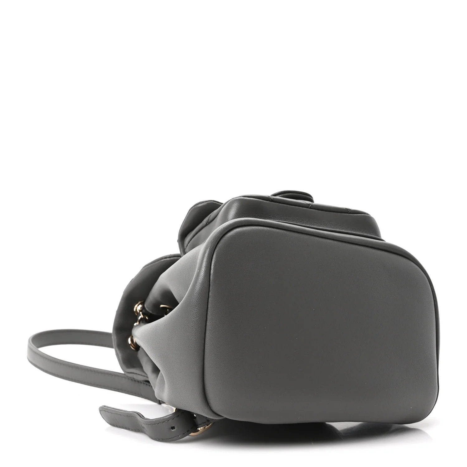 Lambskin Quilted Small Duma Drawstring Backpack Grey - Top Club