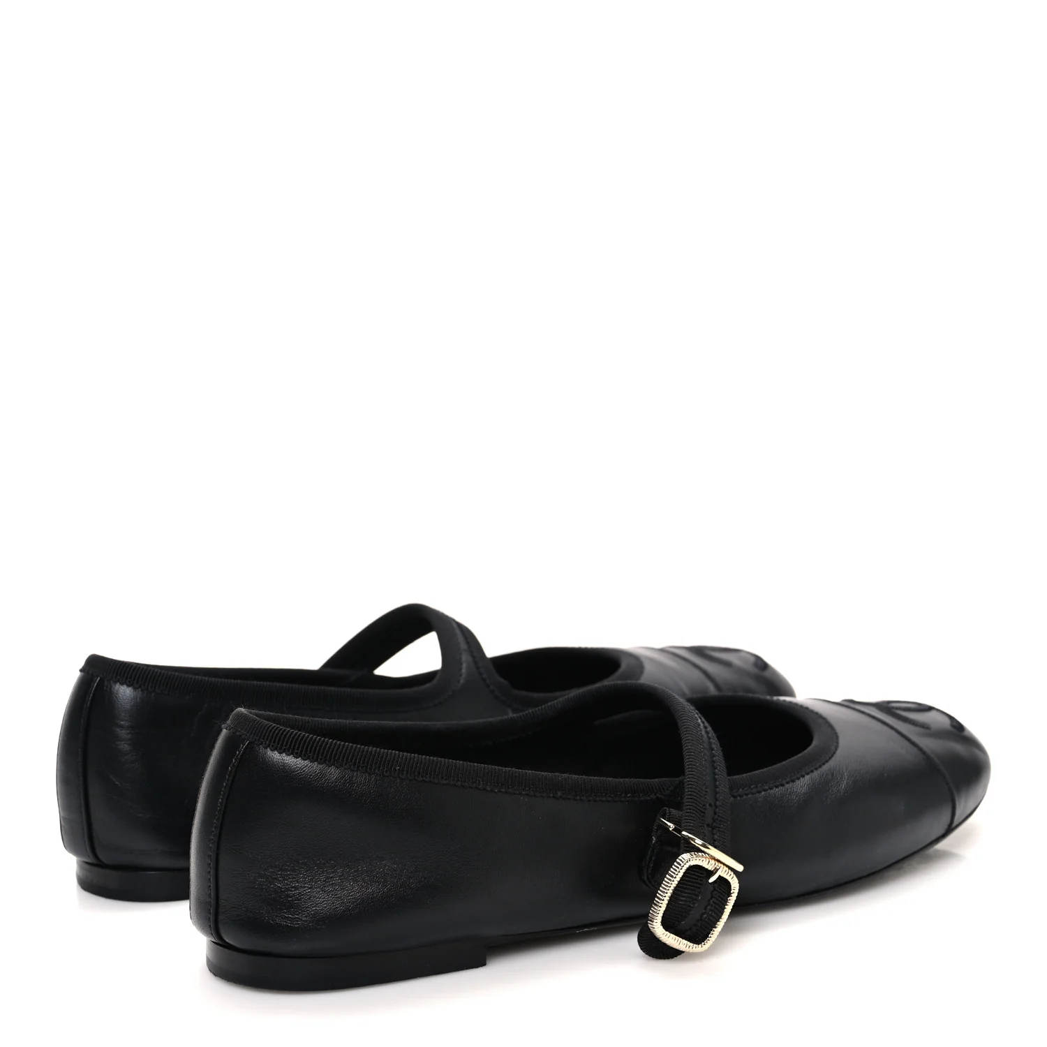 Lambskin Mary Jane Flats 40 Black - Top Club