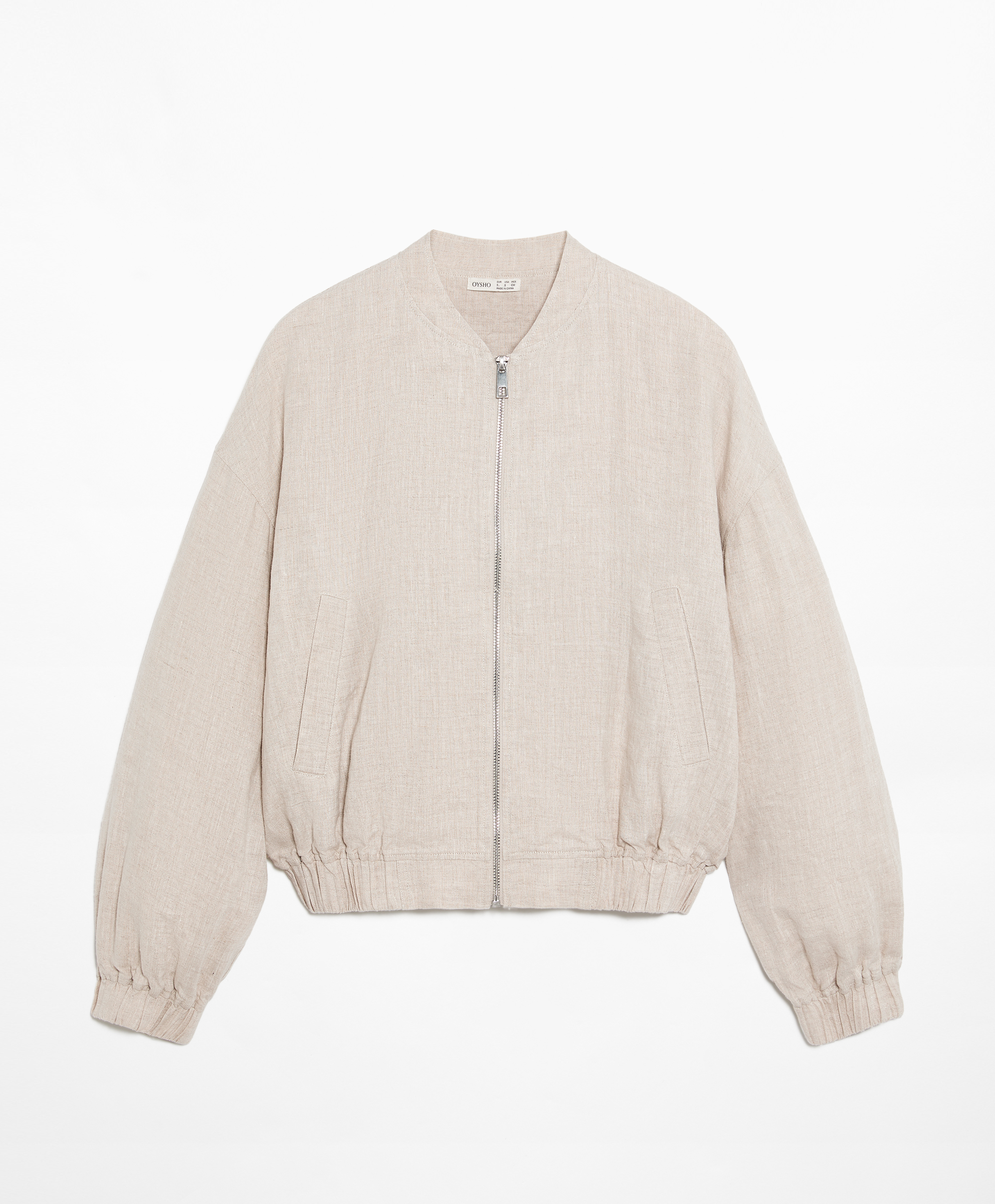 OYSHO 100% linen bomber jacket