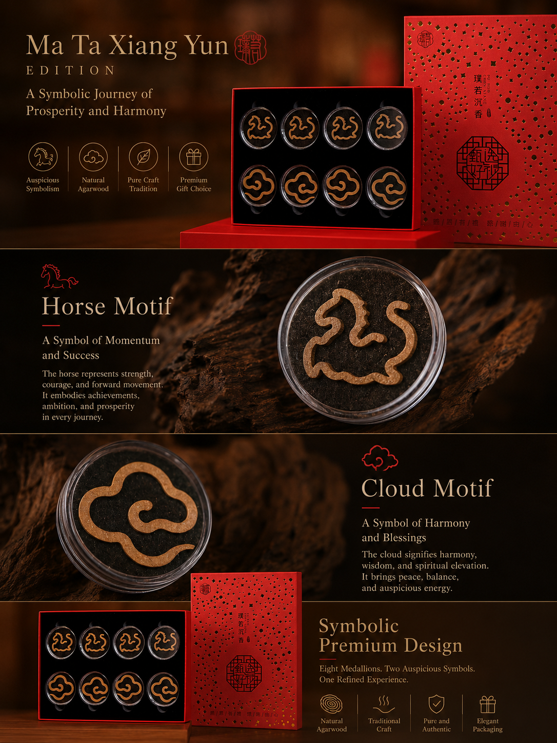 Premium Agarwood Incense Medallion Set – Ma Ta Xiang Yun Edition