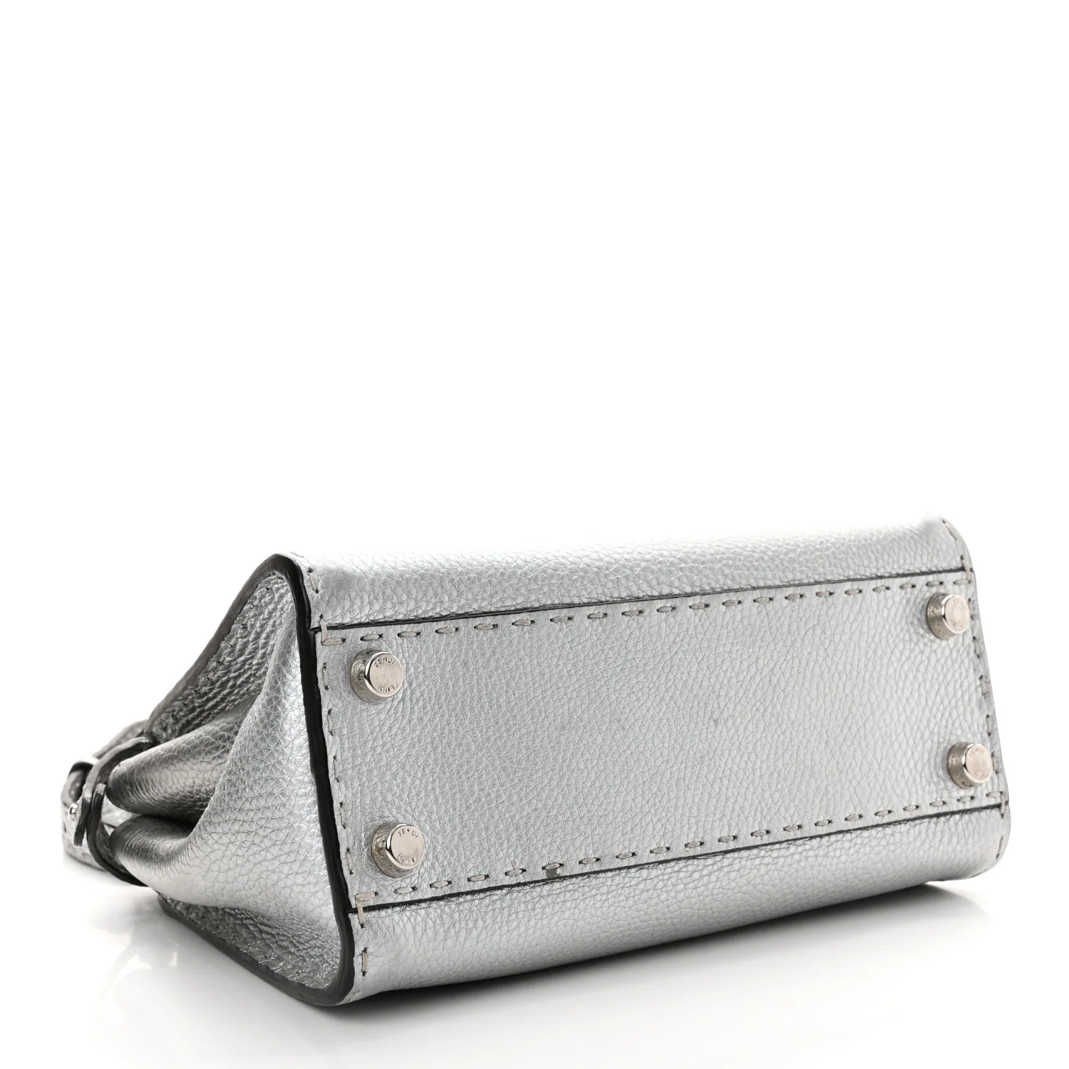 Cuoio Romano Lux Selleria Mini Peekaboo Iconic Satchel Argento - Top Club