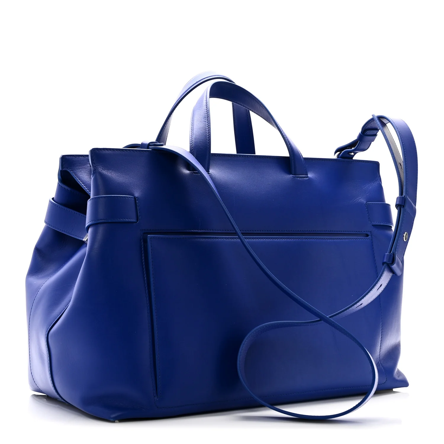 Calfskin Calfskin XL Gancini Buckles Tote Bag Blue - Top Club