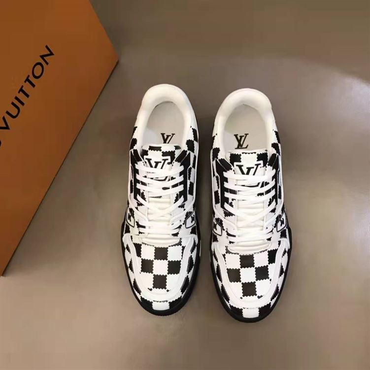 LOUIS VUITTON TRAINER SNEAKER BLACK WHITE DAMIER   LVS046 - Sneaker Replica Workshop