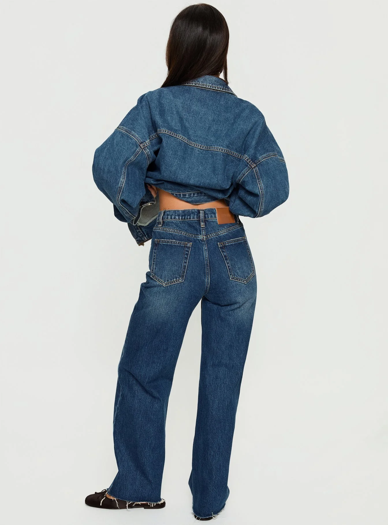 Fawcett High Rise Straight Leg Jeans Dark Blue Wash