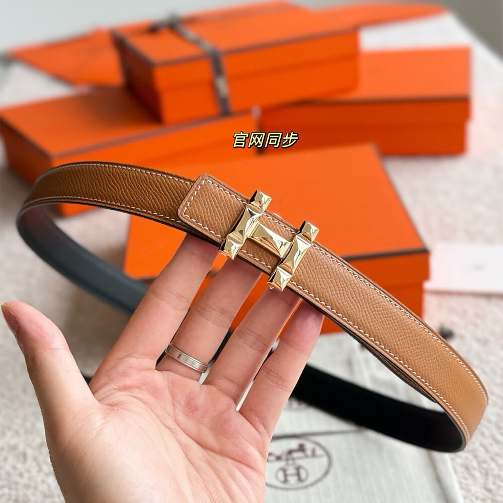 H Infini belt buckle   Reversible leather strap 24 mm - Top Club
