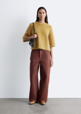 & Other Stories MOHAIR-BLEND KNITTED T-SHIRT