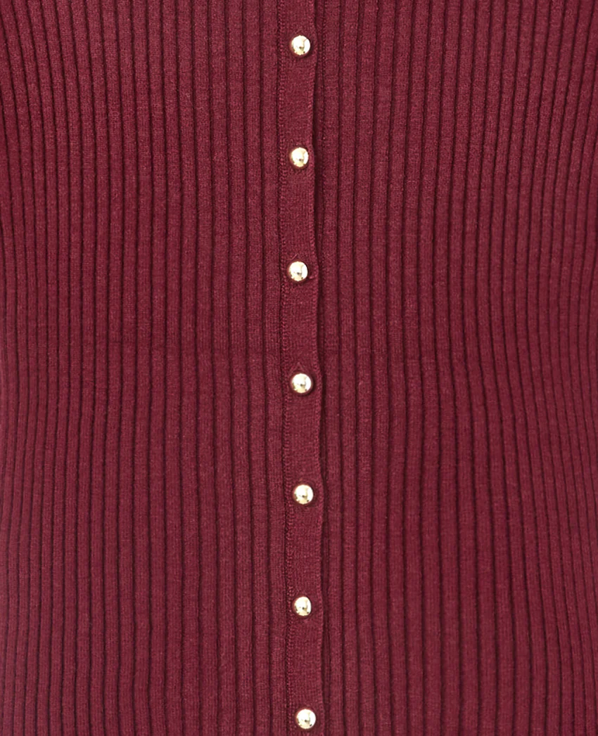 Pimkie Gilet fin en maille côtelée avec boutons dorés
