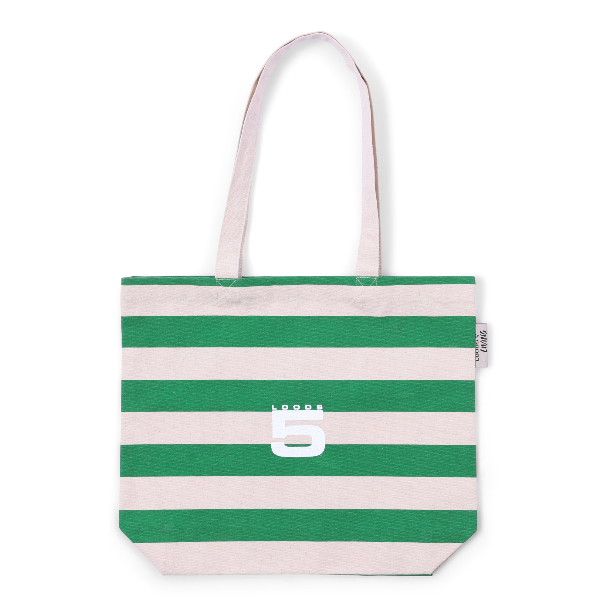 Canvas tas mini - green stripe